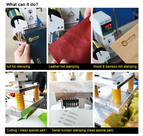 Manual Hot Foil Stamping Machine Logo Bronzing Leather PU Wood Embosser 220V - Bild 11 von 34