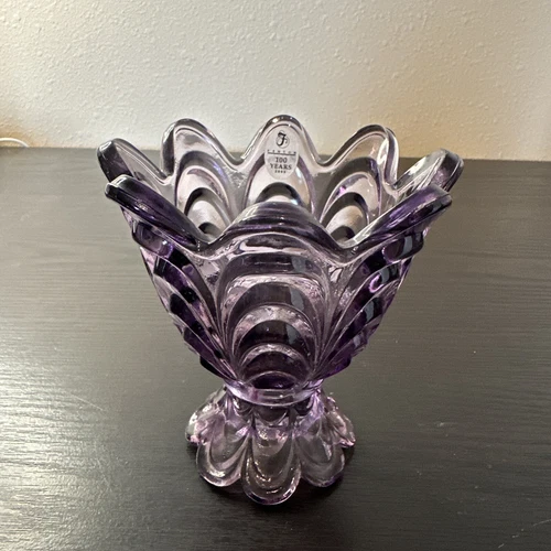 Fenton Logo Violet Tulip 2 Way Candle Holder Votive & Taper 2005