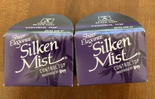 2 Pair Leggs Sheer Elegance Silken Mist Black Mist Control Top Size A Pantyhose