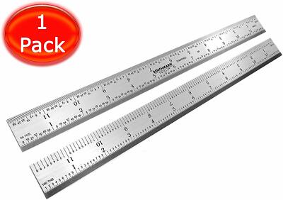 Benchmark Tools 12'' 5R Rigid Machinist Ruler Grads Satin Chrome Stainless Steel