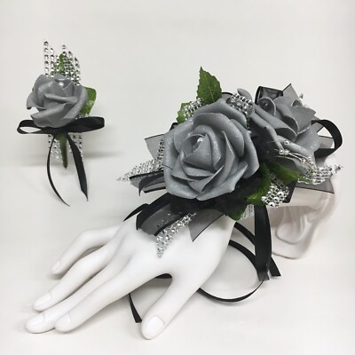 black dress with corsage Black Corsage Ruffle Asymmetric Mini Dress