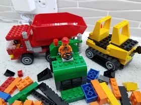 ❤️Lego Road Construction Set 6187 Dump Truck Excavator Steam Roller Free Ship