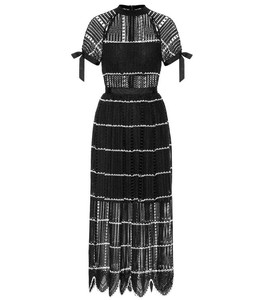 self portrait crochet midi dress