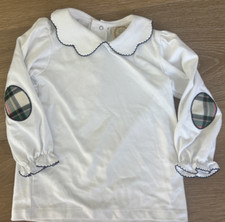 Beaufort Bonnet Company Girl Emma's Plaid Elbow Patch Shirt sz 5 - White/Navy