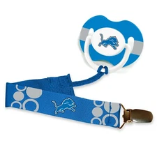 Detroit Lions Blue Pacifier and Pacifier Clip - NFL Baby Fanatic Combo Set