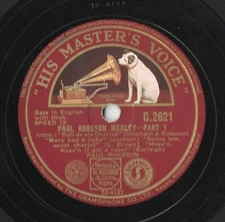 PAUL ROBESON 12" 78 - PAUL ROBESON MEDLEY PART 1 & 2 - EX+ CONDITION