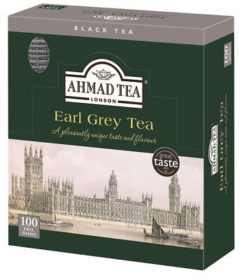 Ahmad Tea Earl Grey Tea 100 Count Premium Quality Bergamot Infused Bags