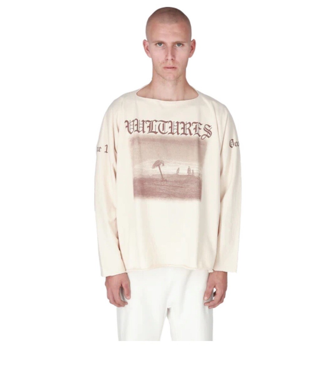 Authentic Yeezy YZY Gosha VULTURES white long tee shirt Authentic Yeezy YZY Gosha VULTURES white long tee shirt