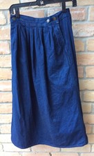 VTG 80s Calvin Klein Blue Denim Midi Skirt Sz 4 XS 24.5"-25"W 34"L JAPAN MADE