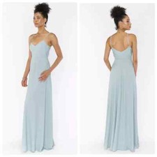 Show Me Your MUMU FAITH MAXI DRESS Silver Sage REVOLVE SZ Large Bridesmaid $198