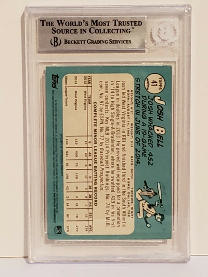 2014 Topps Heritage Minors #41 Josh Bell Signed Rookie Card BGS Slabbed/Auth - Image 3 of 4