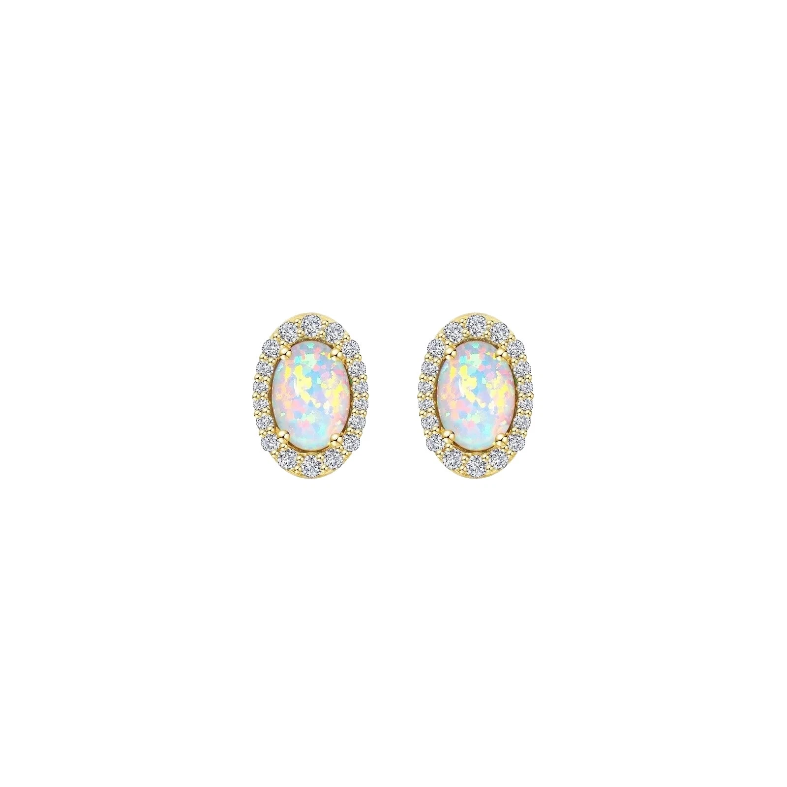 Opal Stone Yellow Gold Fashion Earrings
