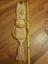 Vintage Macrame Wall Hanging MCM with Butterfly and Loops