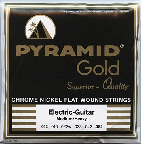 Pyramid Electric Guitar Strings Chrome Nickel Flat Wound Round  Med/Heavy 12-52