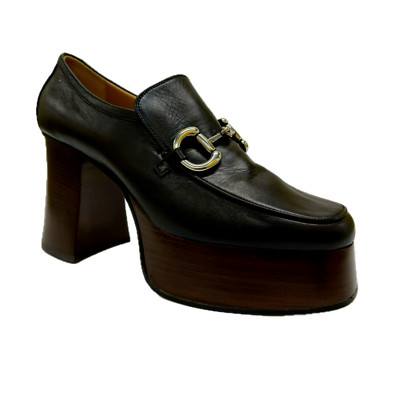 Gucci Plateau Horsebit Loafer - Leder Style Nr 715138 Größe EU 37 / UK 4