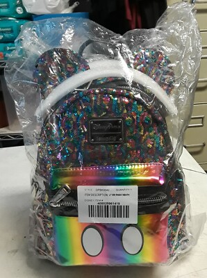 PERFECT GIFT NWT Disney Park Loungefly Sequin Mickey Mouse  display picture 1