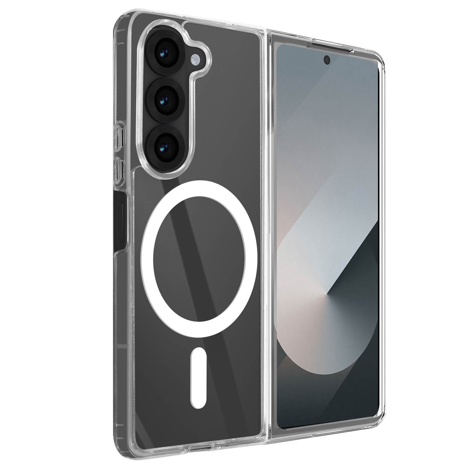 Housse Z Fold6 rigide transparente avec coque de protection arrière - 2