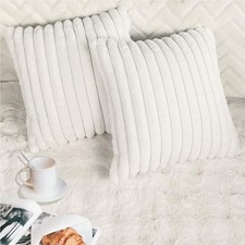 2 Pack 24x24 Pillow Cover Velvet Pillow Covers, 24" x 24" Pack of 2 White