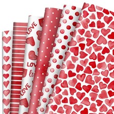 90 Sheets Valentine's Day Tissue Paper Red Hearts Love Dots Gift Wrapping Paper