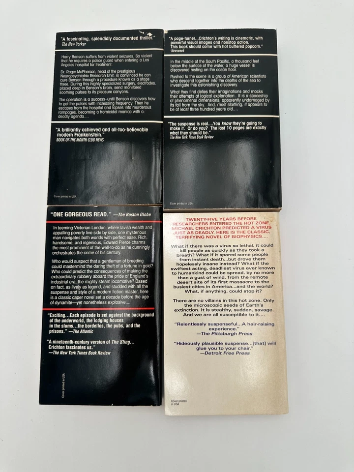 Vintage Michael Crichton Classic Thrillers 4 Book Box Set Andromeda Terminal ++ - Image 3 of 4