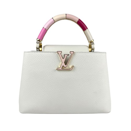 Louis Vuitton Capucines White Leather Handbag Authentic
