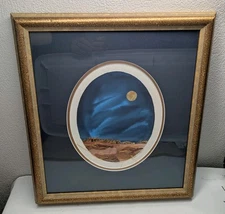 C. Butler Pendley Signed Framed Mixed Media Water Color Gold Foil Southwest 