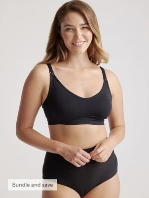 NWT Quince Womrnd M Maternity Seamless Nursing Bra Black
