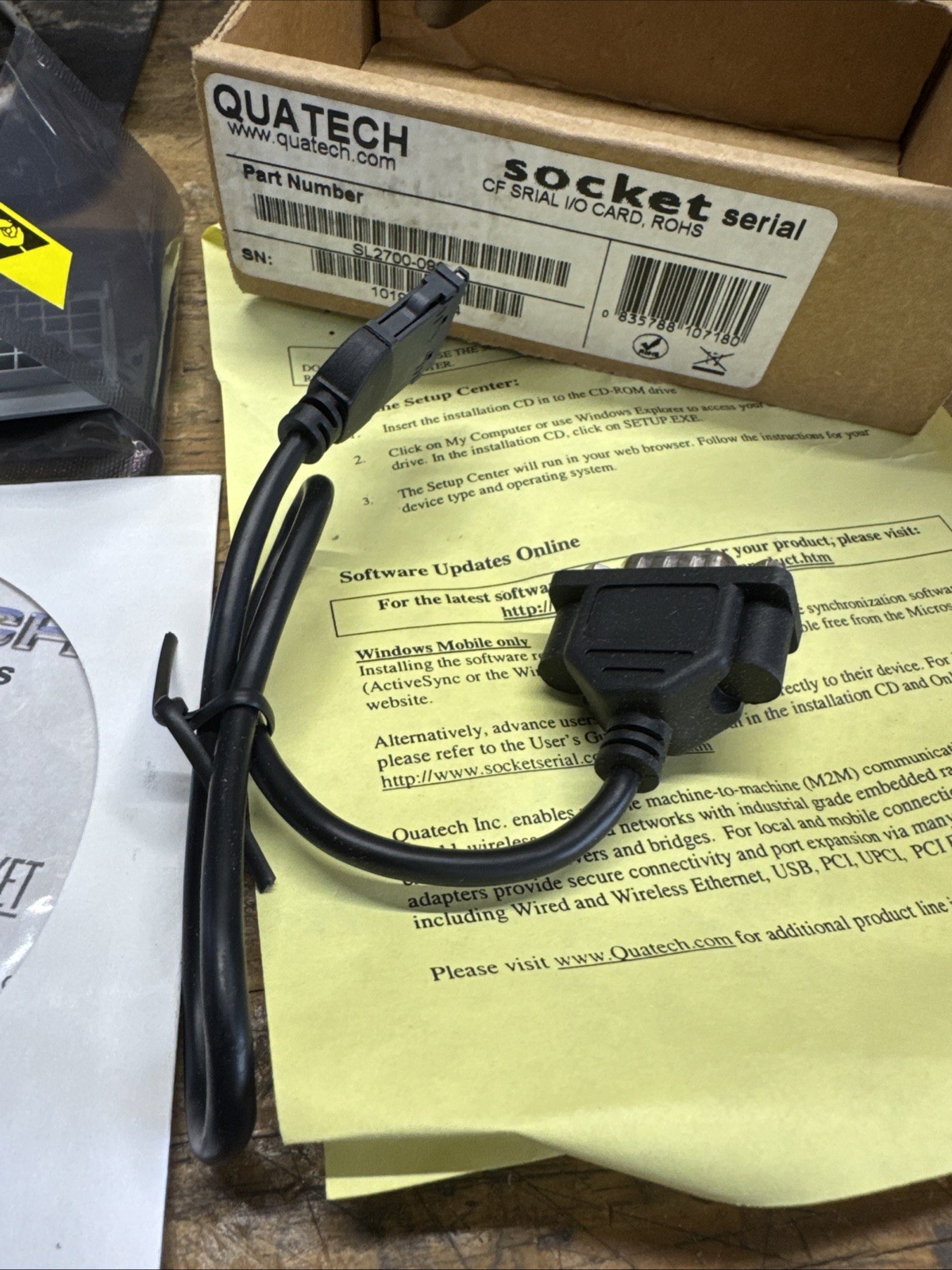 Quatech Socket Serial Rohs SL-2700 -096 Disc And Cord For Johnson Radio 