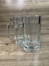 (2) Vintage Libbey Panel Handled Beer Mug (6”H)
