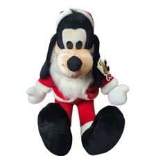 Vintage Disneyland Goofy Santa Christmas Plush Stuffed Toy 24" Walt Disney World