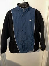 Vintage Rare Two Tone Blue Nike Winter Jacket Big Swoosh 90s Size Large