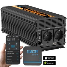 EDECOA WiFi Inverter 12V 220V Onda Pura 2000W con APP Camper Campeggio RV