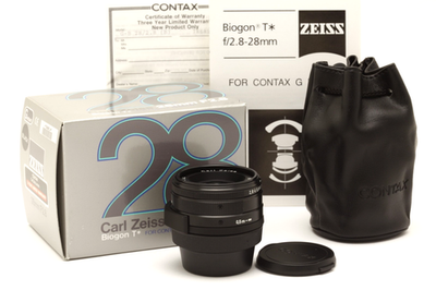 Mint Contax Zeiss Biogon 28mm f2.8 T* Lens (Black) for Contax G Mint Contax Zeiss Biogon 28mm f2.8 T* Lens (Black) for Contax G