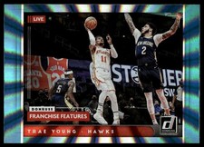 2021-22 Donruss #3 Trae Young Franchise Features Holo Teal Laser