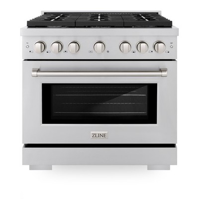 ZLINE 36'' Stainless STEEL DUAL FUEL Gas Burner/Electric Oven Range SDR36 OB