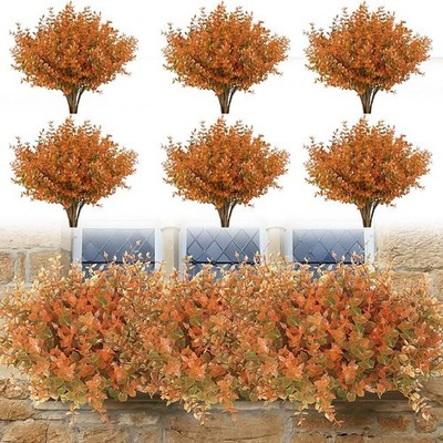 Saisonale 6 Stück Künstliche Sträucher für Innen/Außen Dekoration Herbst Kollektion