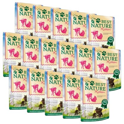 Best Nature Kitten Pute + Kalb, Nassfutter für Katzen - 16x 85g Futter Kätzchen
