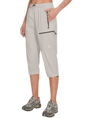 Women's Quick Dry 3/4 Pants Capri Shorts Lightweight Hiking Travel Casual Lig...