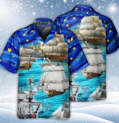 Sail Love Ocean And Sky Merry Christmas Hawaiian Shir
