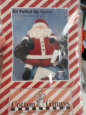 ALL PUFFED UP SANTA, 13x13'' jolly plush Santa to make, Uncut