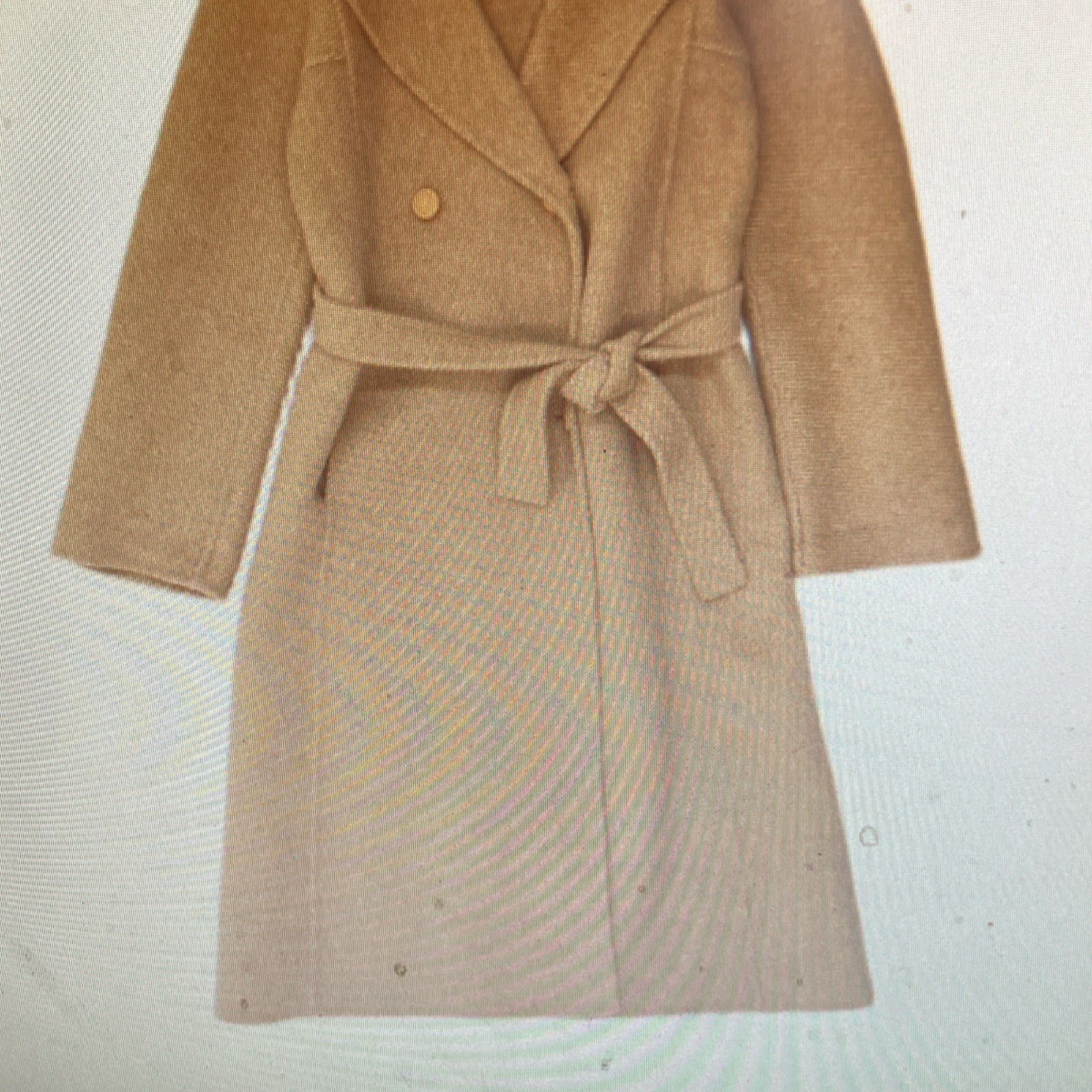 Appena Wool Belted Button Collared Long Beige Tre… - image 4