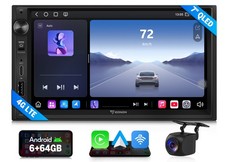 Eonon UX6S Double DIN Car Radio Android 13 Stereo 7" QLED CarPlay Sat Nav WiFi 6