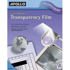 Apollo Laser Printer Transparency Film - 8 1/2" x 11" - Clear - 1 Box Apollo
