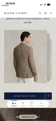 Polo Ralph Lauren RL67 Glen Plaid Jacket Summer Tweed 44R NWT image 17