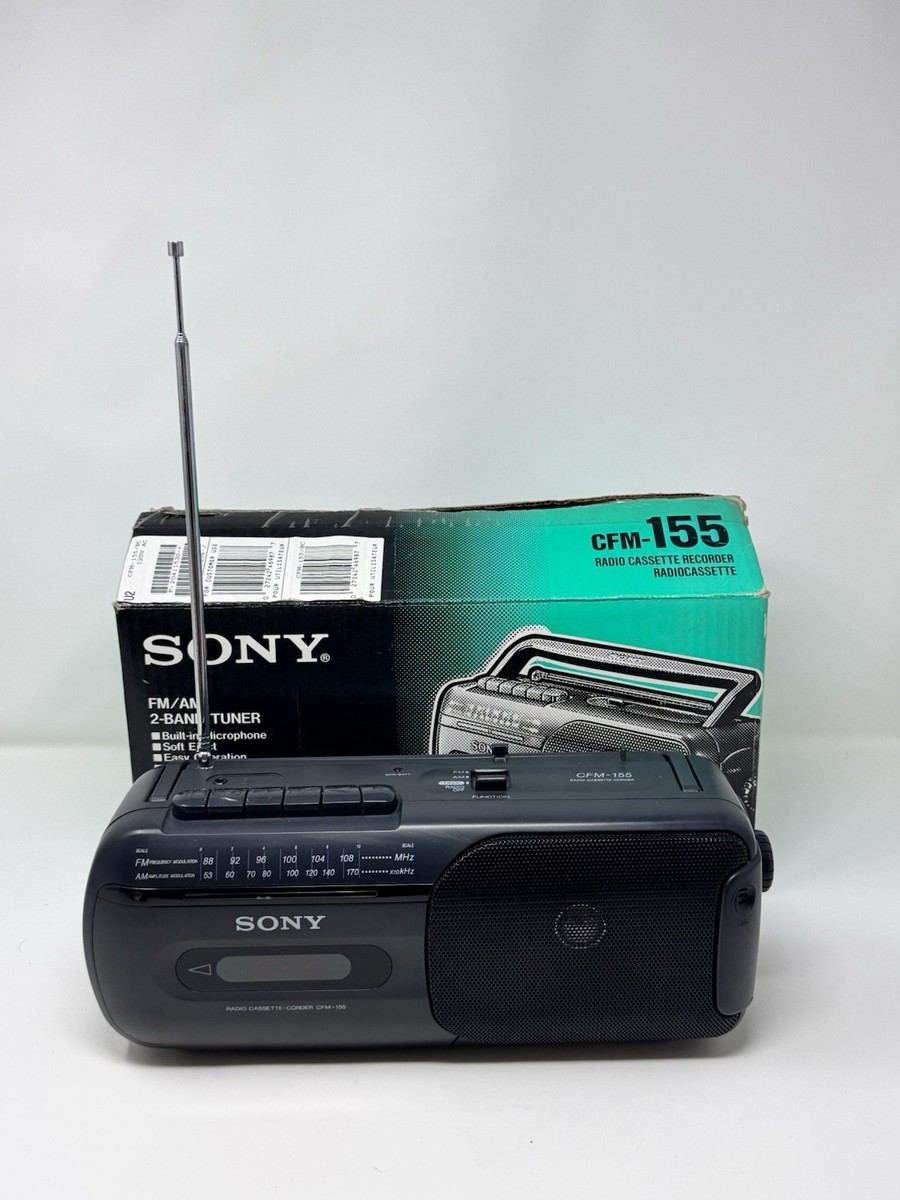 Sony CFM-155 Portable Radio Cassette Recorder w/ Box, AC