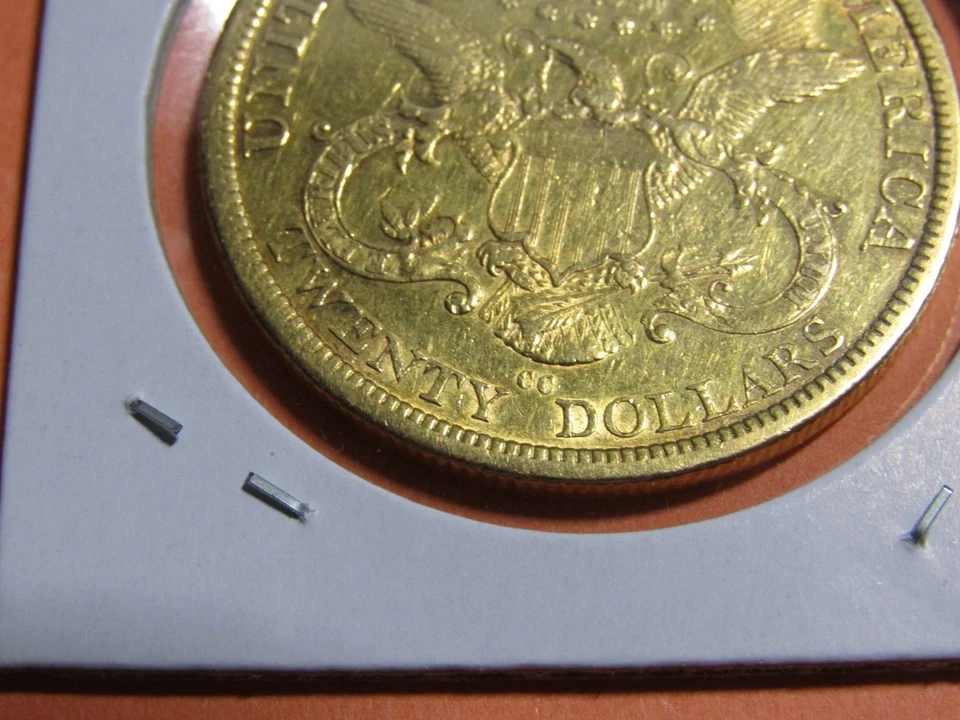 Águila doble de oro 1877-CC $20 #410 - XF+ Foto 3 de 3