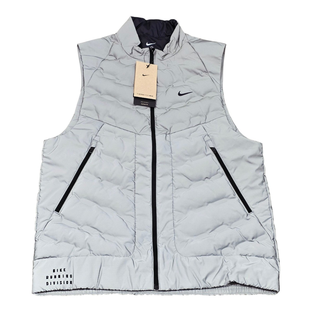 Men's Nike Therma-Fit ADV Reflective Silver Running Vest Sz