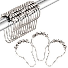 Shower Curtain Hooks, Decorative Rust Proof Stainless Steel Shower Curtain Ho