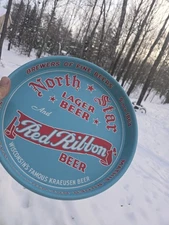 Vintage North Star Lager And Red Ribbon Beer Tray Wausau Wisconsin