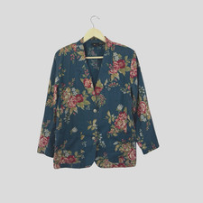 Vintage Liz Sport Petites Medium Petite Blazer Floral Jacket Classic Womens READ